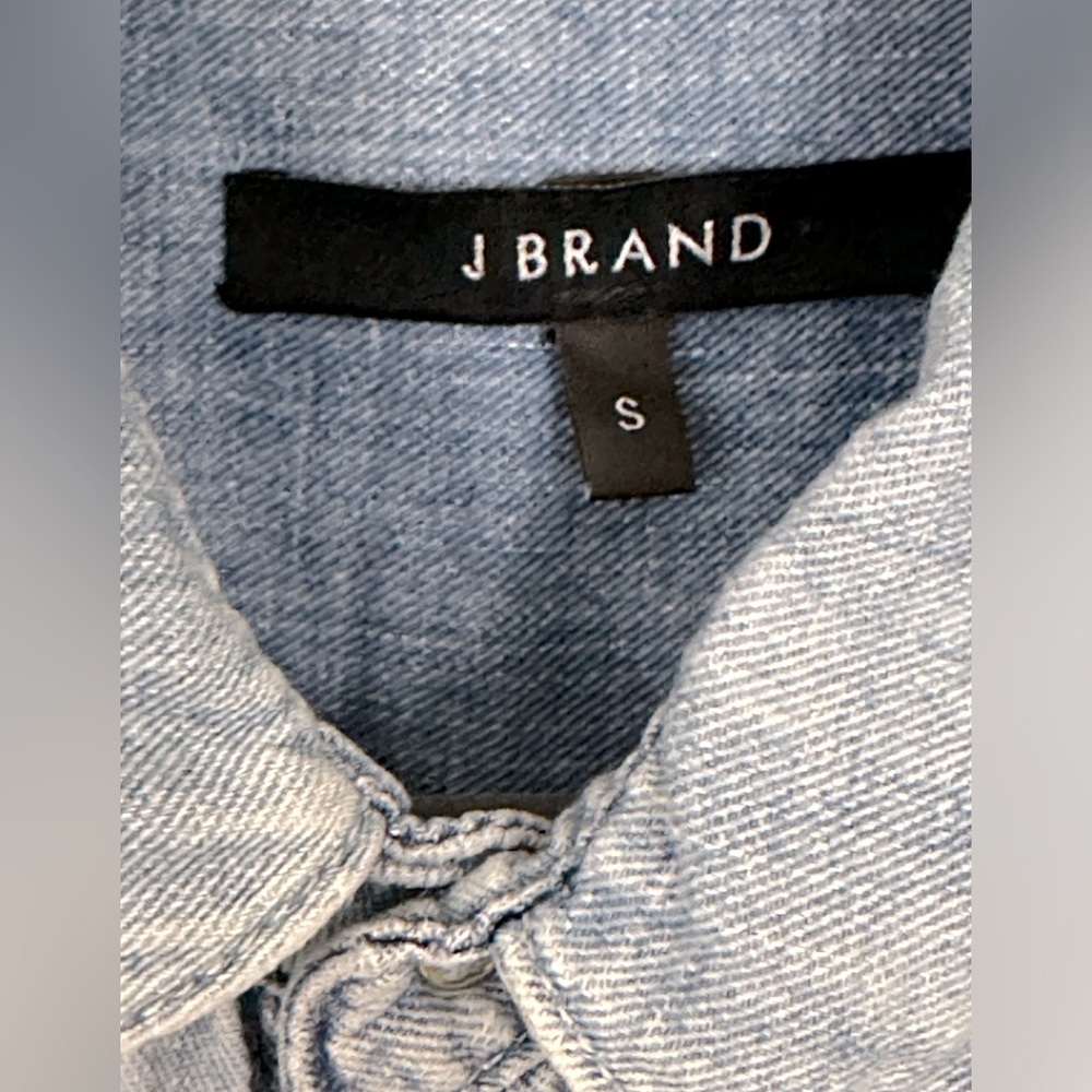 J BRAND Kayla Sleeveless Denim Romper, Montauk Snap front, Cotton Linen … - Picture 6 of 10
